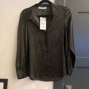 Zara - Green Pattern Button Up